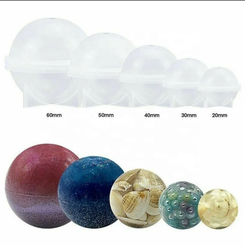 

9 Sizes Large Round Sphere Ball Shape Crystal Epoxy Resin Silicone Mold for DIY Dried Flower Ornaments Craft
