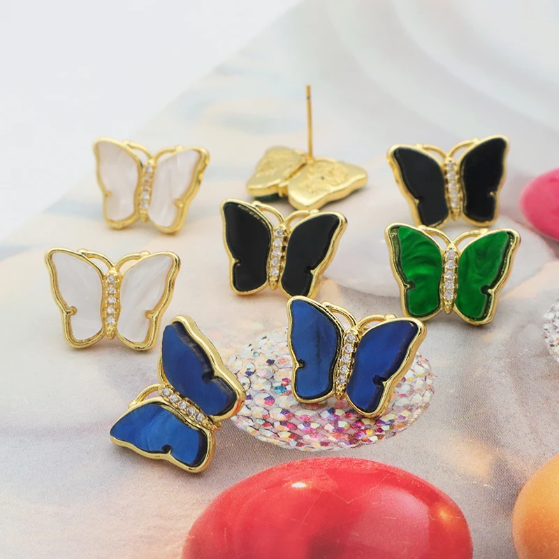 

Hot selling trendy wholesale woman jewelry crystal earrings for girl 18K gold plated earrings