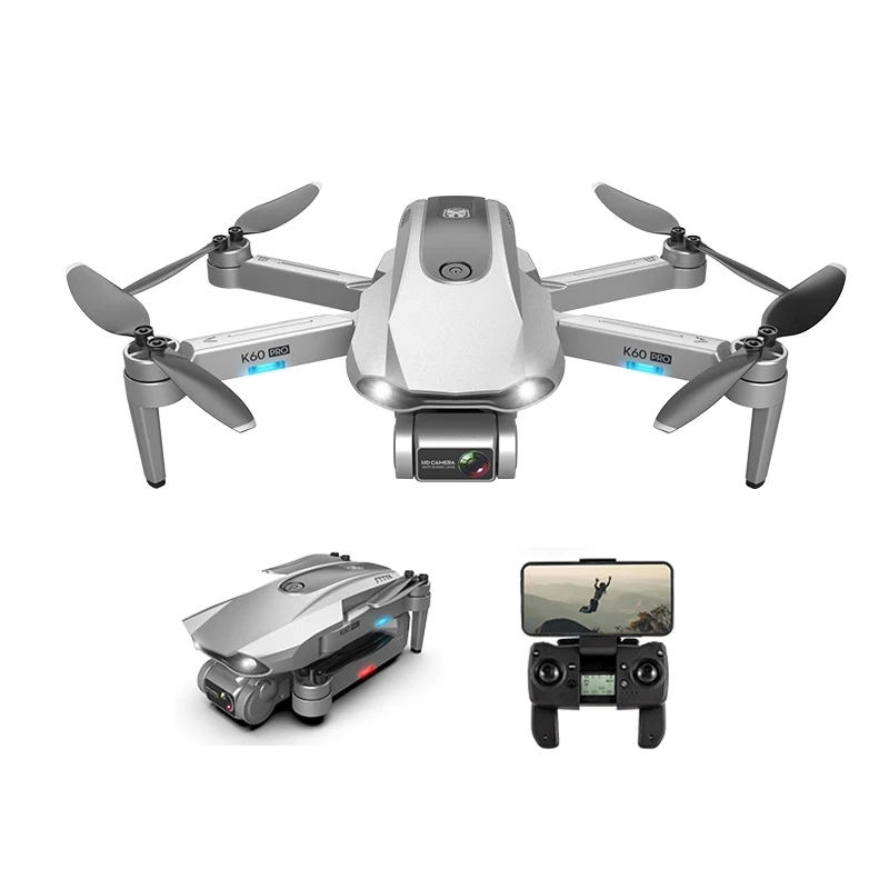 

Drones Mini Drone K60 PRO 6K Hd Camera Wifi Air Pressure Altitude Hold Foldable Quadcopter, Gray