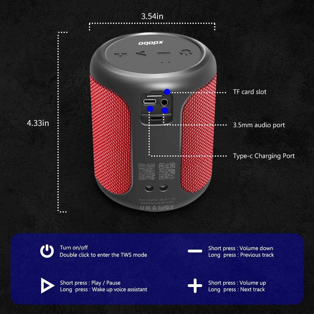 Waterproof Wireless Mini Speaker Stereo Speaker For Mobile Phone Portable PC Accessories Handsfree Voice - ANKUX.COM