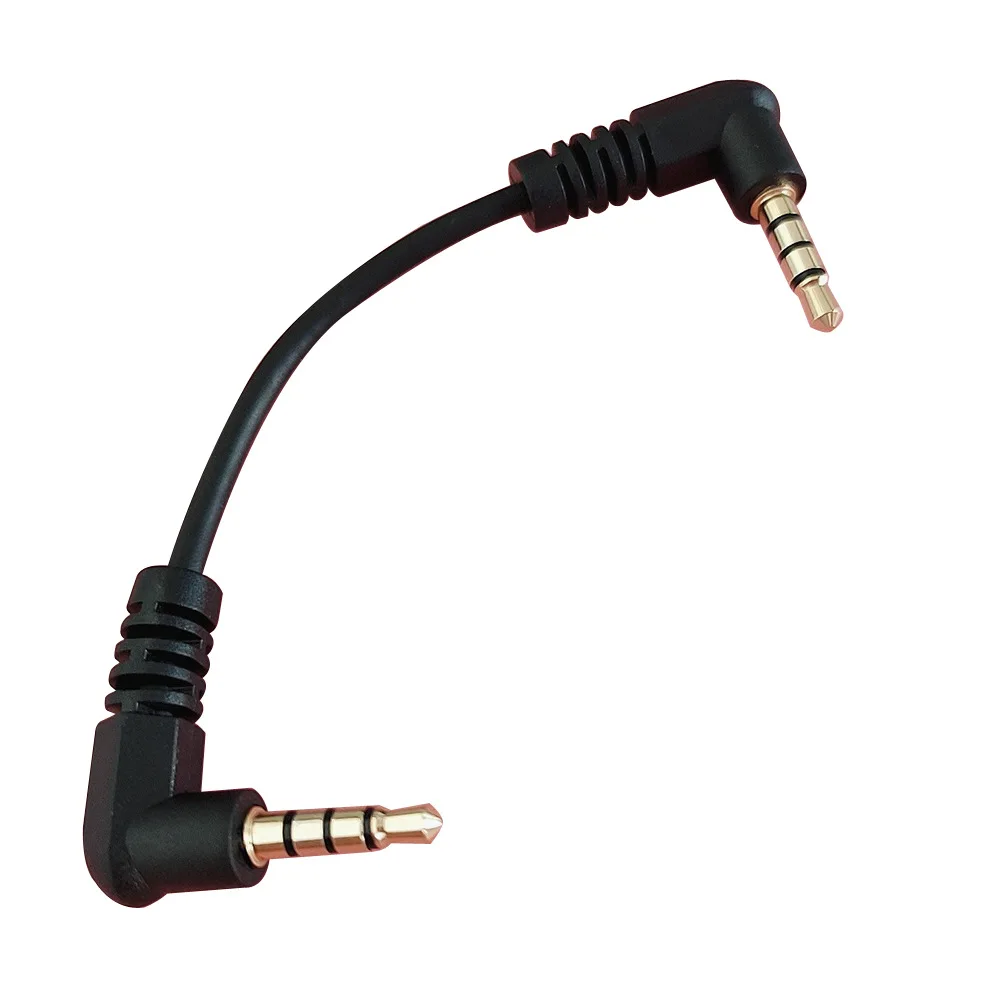 

10cm 90 Degree Right Angle 2 pole 3 pole 3.5mm Aux Audio Flat Cable Cord Male to Male for phone car aux Speaker