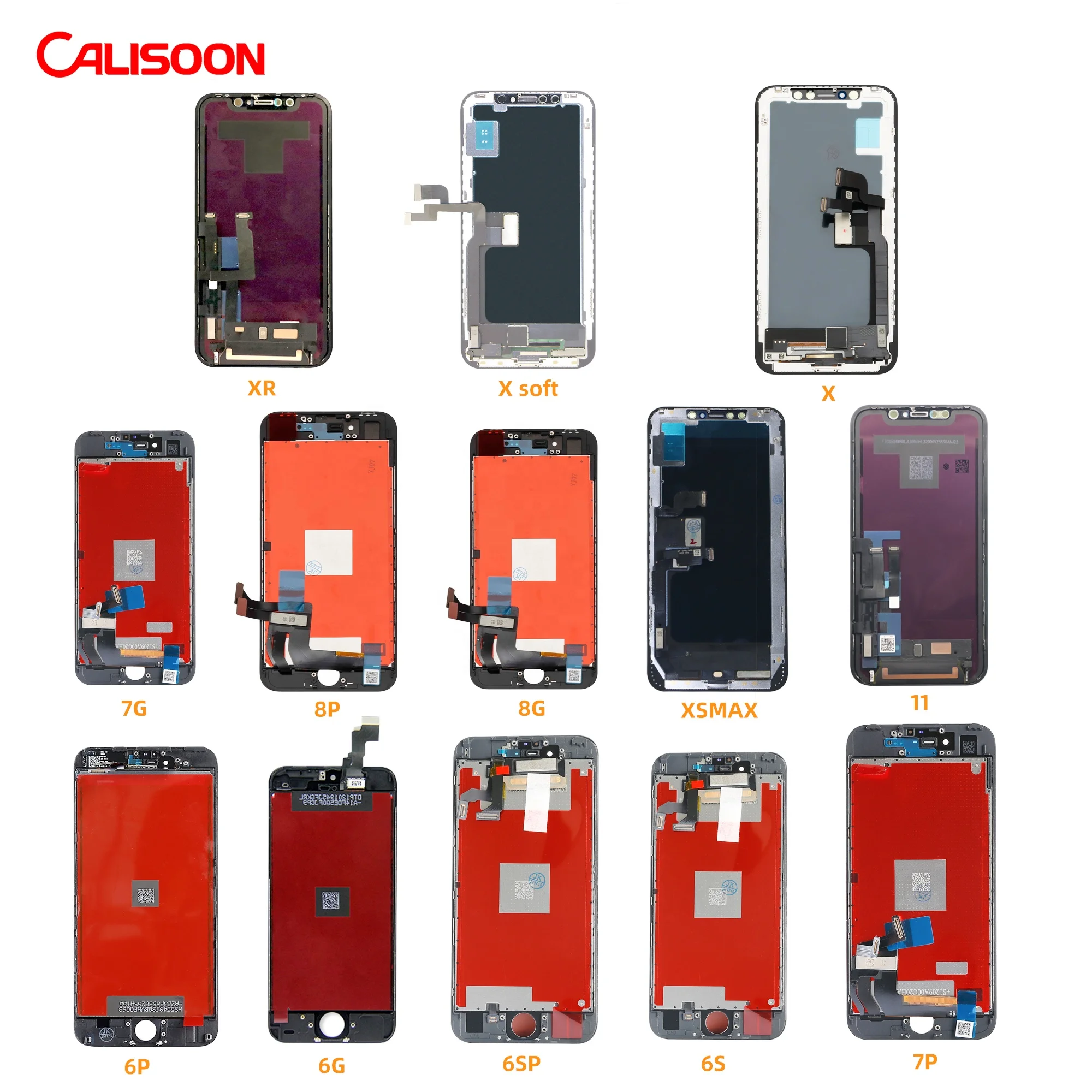 

2021 BRAND NEW CALISOON Factory Direct Price Mobile Phone LCD display For IPhone 6 6S 7 7P 8 Plus X XR XS 11 Pro MAX, Black,white