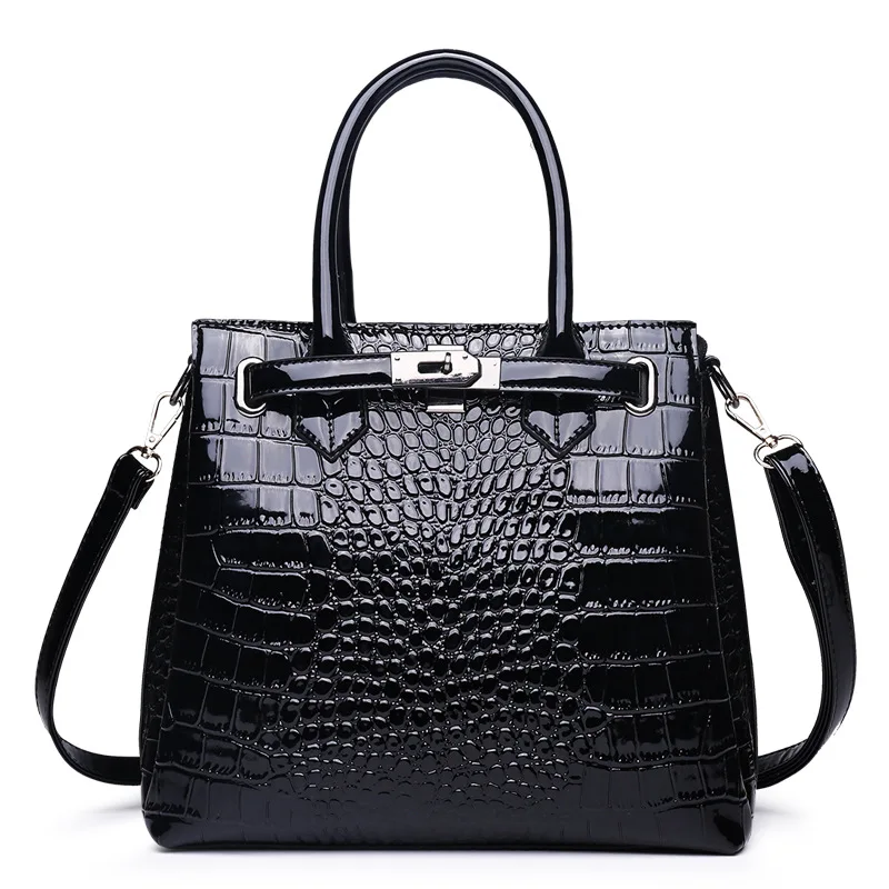 

2020 new arrivals fancy wedding new york cheap good quality classic crocodile skin women female black purses handbags, Customized