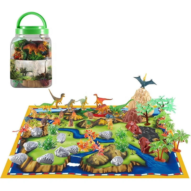 
Dinosaur Figure World 50 Piece Dinosaur Toys with Play Mat for Kids 