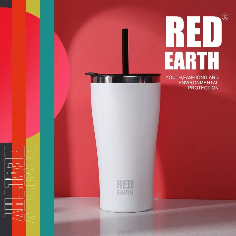 

Red Earth Straw Series 530ml High Quality Coffee Milk Juice Tea Coffee Bottle