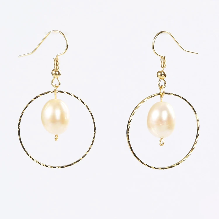 

Xuqian 2020 new design handmade custom pearl earrings gold pearl earrings pink pearl earrings