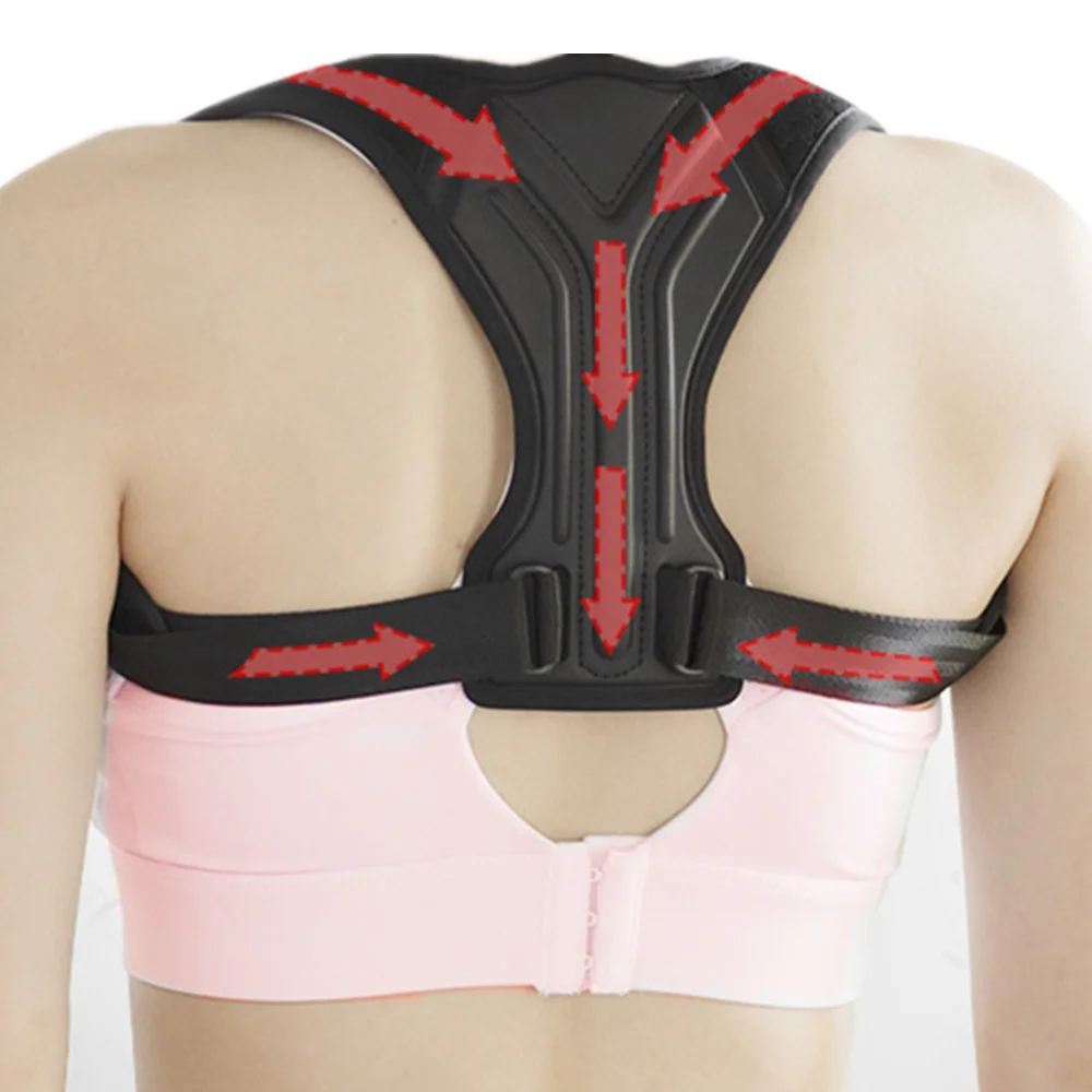 

Factory price healthy body adjustable back support belt posture corrector, Black
