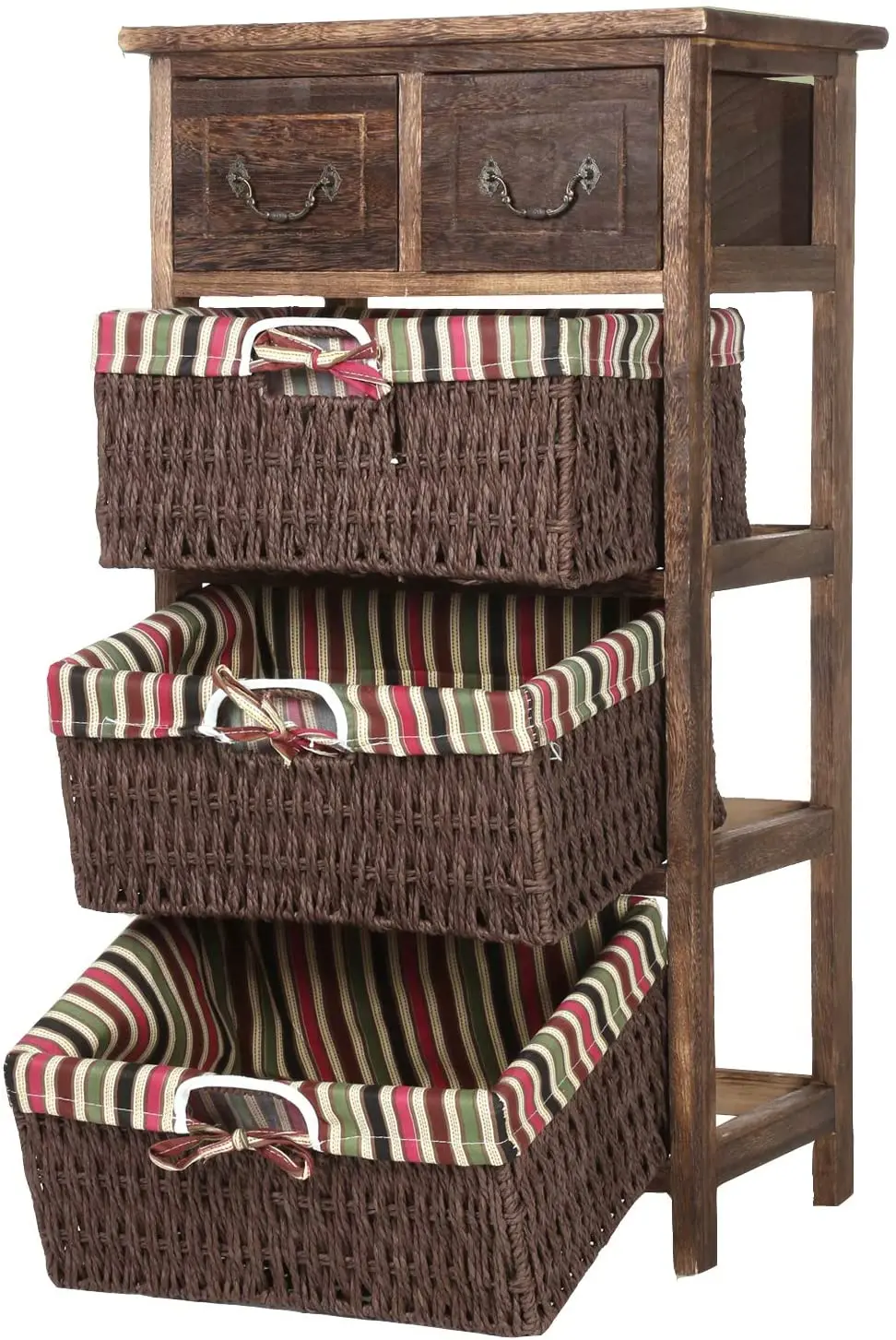 wicker drawer unit on 2 Drawers 3 Baskets Nature Wooden Frame Wicker Basket Drawer Storage Unit Brown Wooden Wicker Maize Basket Storage Large Chest Buy Round Drawer Chest Mini Wood Chest Of Drawers Willow Basket Wicker Drawers