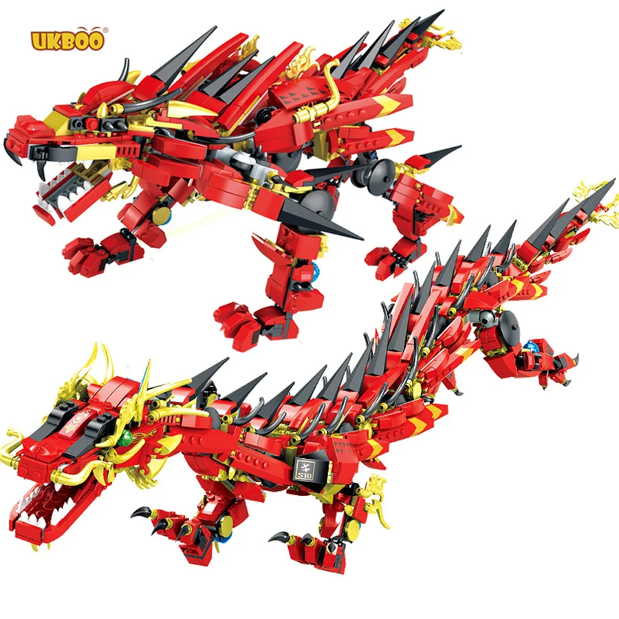 

UKBOO Free Shipping 1443 Pcs Knight Model Dragon Sets Building Blocks Bricks Toys for Boy Gift