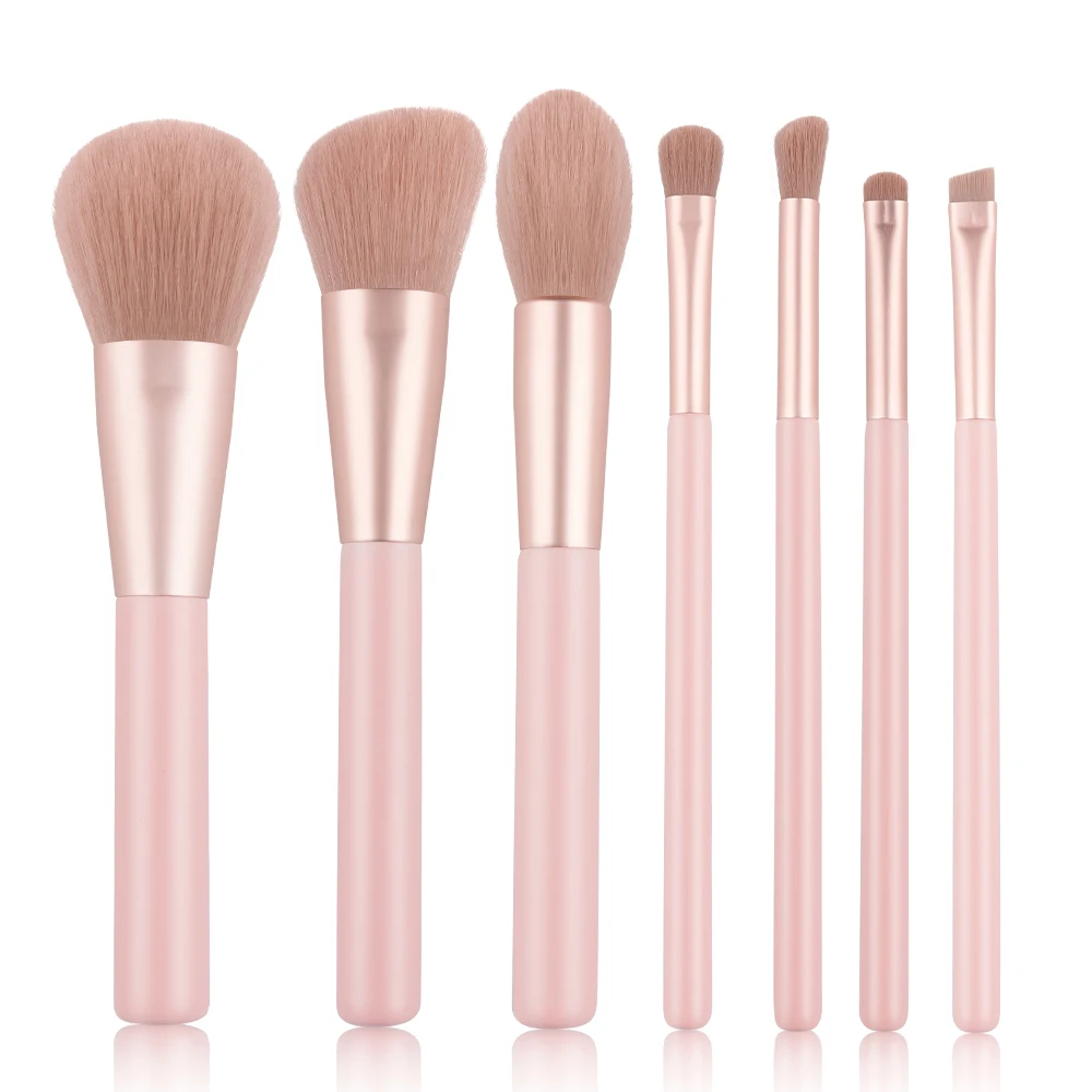 

BEILI 2021 hot selling vegan pink makeup brushes 7pcs flully synthetic hair cosmetic brush private label, Pink customized color