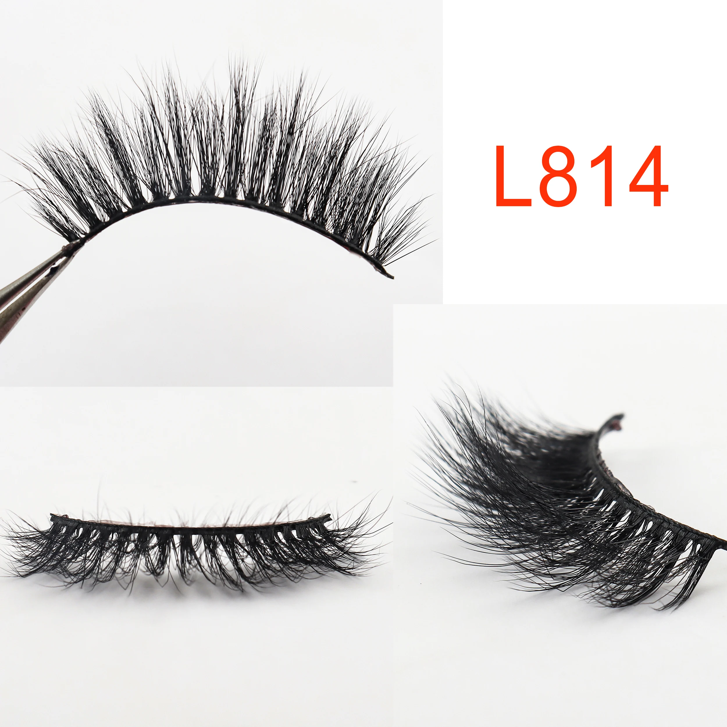 

Small style 3d Mink Strip Eyelashes Soft Fluffy Silk Eyelashes 15mm Faux Mink lash, Natural black