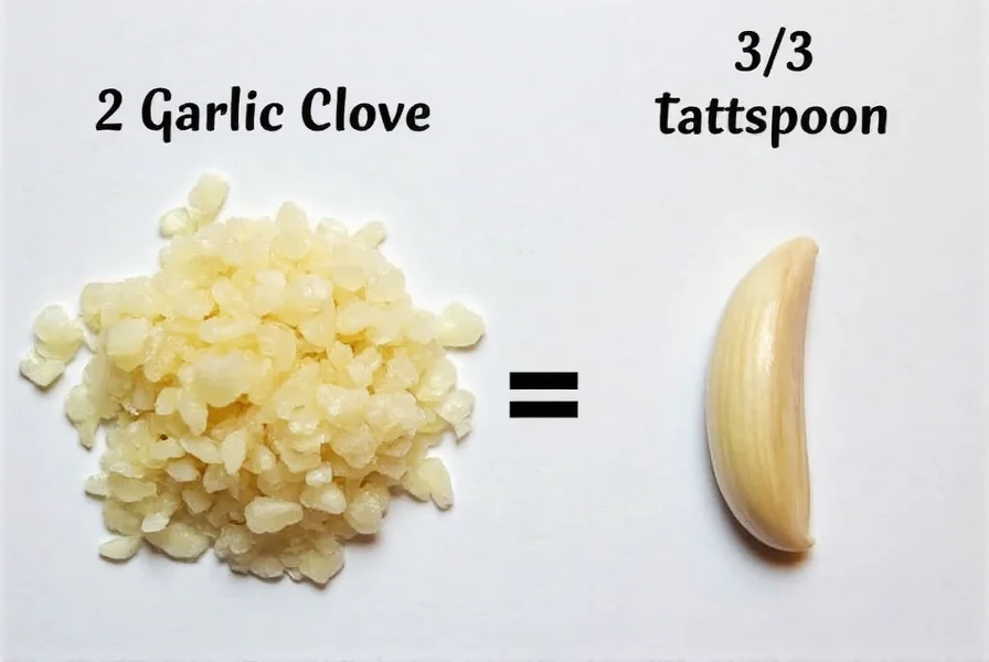 Comparison of different garlic forms with measurement equivalents