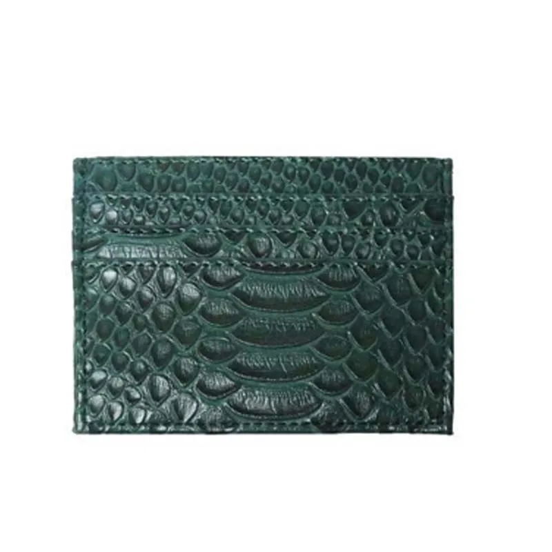 

2020 New Fashion Small Size Card Wallet Credit Card Bag Pu Leather Snake Crocodile Pattern Card Holder for Business