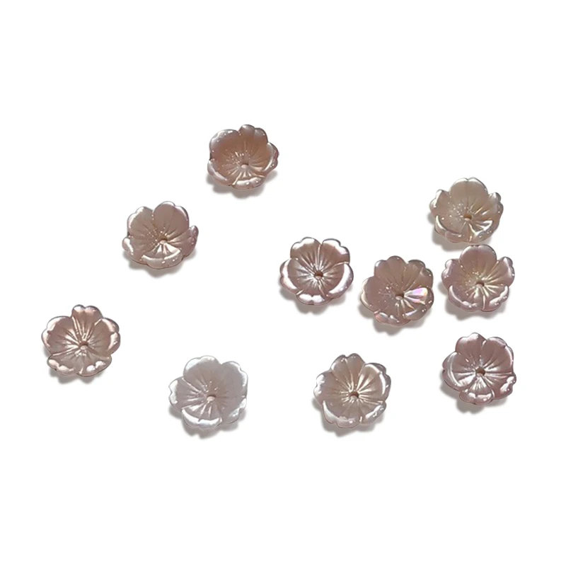 

Wholesale price various colors mother of pearl carved pearl bead flowers in stock 8mm 10mm