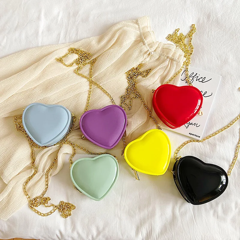 

Popular fashion cute pvc jelly small crossbody bag girls purses kids leather mini shoulder bag heart shaped purse handbags, 9 colors