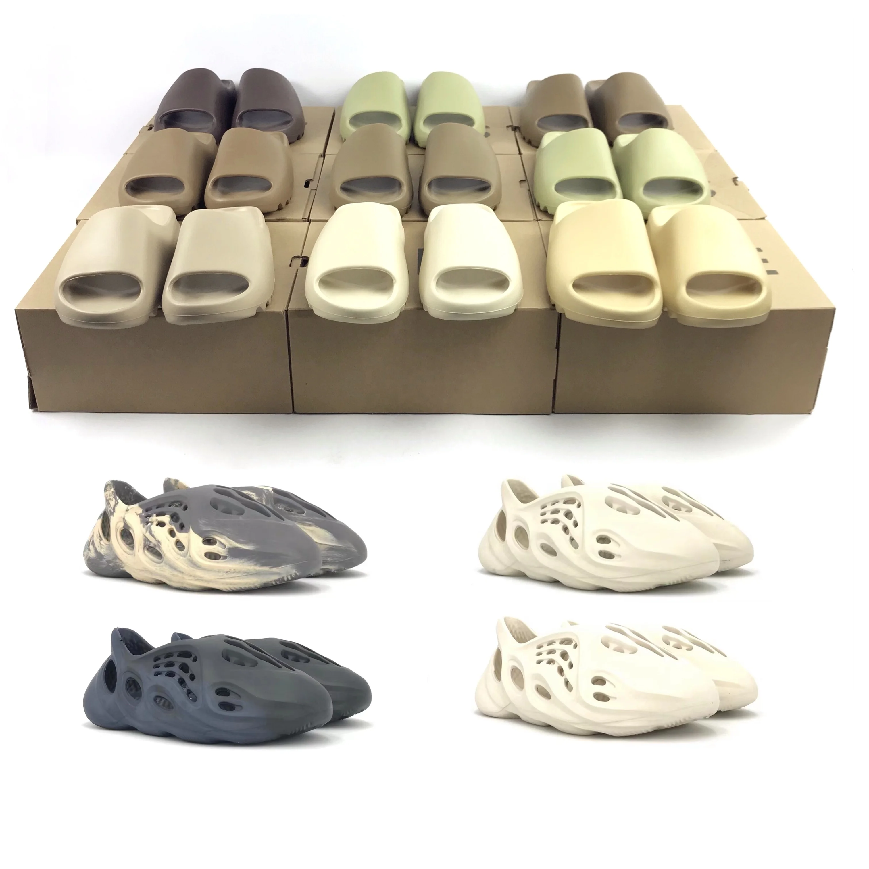 

Drop shipping earth brown yeezy slippers colorful for unisex shoes slides Footwear Women Men yeezyfoamrunner