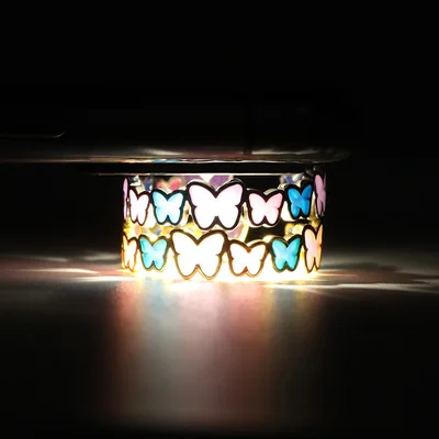 

Amazon Newest Butterfly Luminous Ring Color Adjustable Butterfly Ring Classy Glow in the Dark Butterfly Rings for Girls Women, Silver,gold