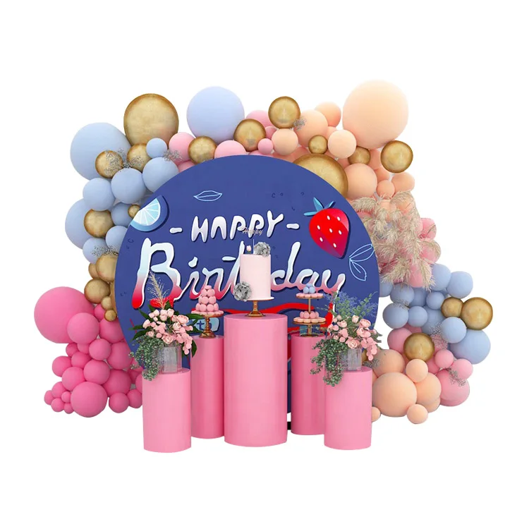 
OEM Custom Tension Fabric Display Circle Show Event Party Background Kids Decorations Birthday Backdrop 