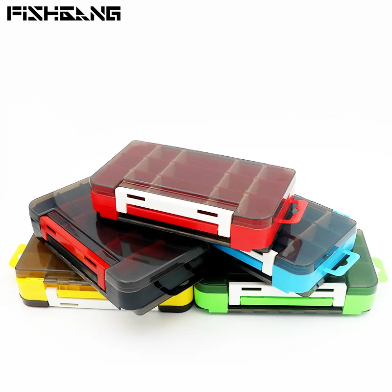 

FISHGANG Medium double-layer plastic fishing tackle box  160g Multifunctional accessory fishing box, 5 colors