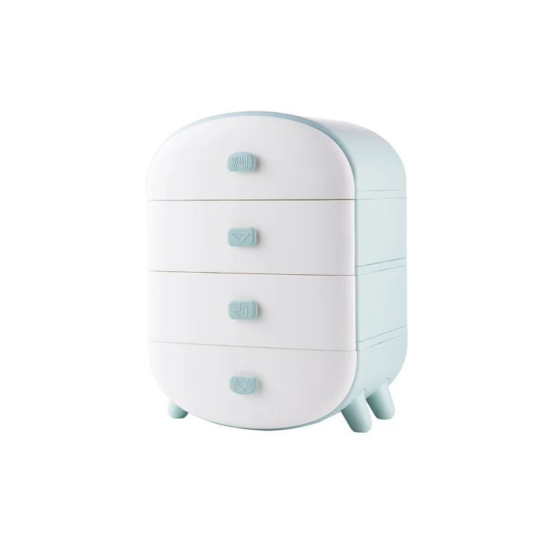 

Plastic bedroom wardrobe stackable storage drawer for electronic parts storage Foldable hardware storage plastic drawers box, White,darkblue