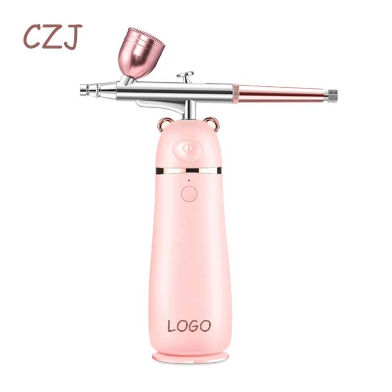 

Elegant portable cosmetic makeup Airbrush and compressor for makeup, nail, tattoos, painting, Blue, pink, white