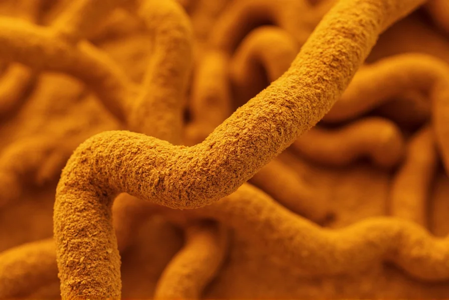 Molecular structure of curcumin showing how it interacts with inflammation pathways in the human body