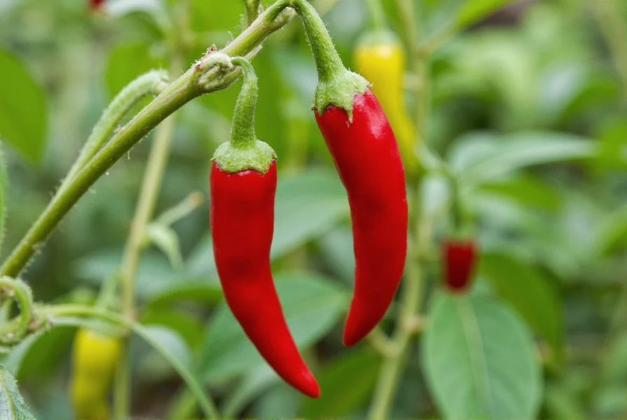 Dried long red spicy peppers