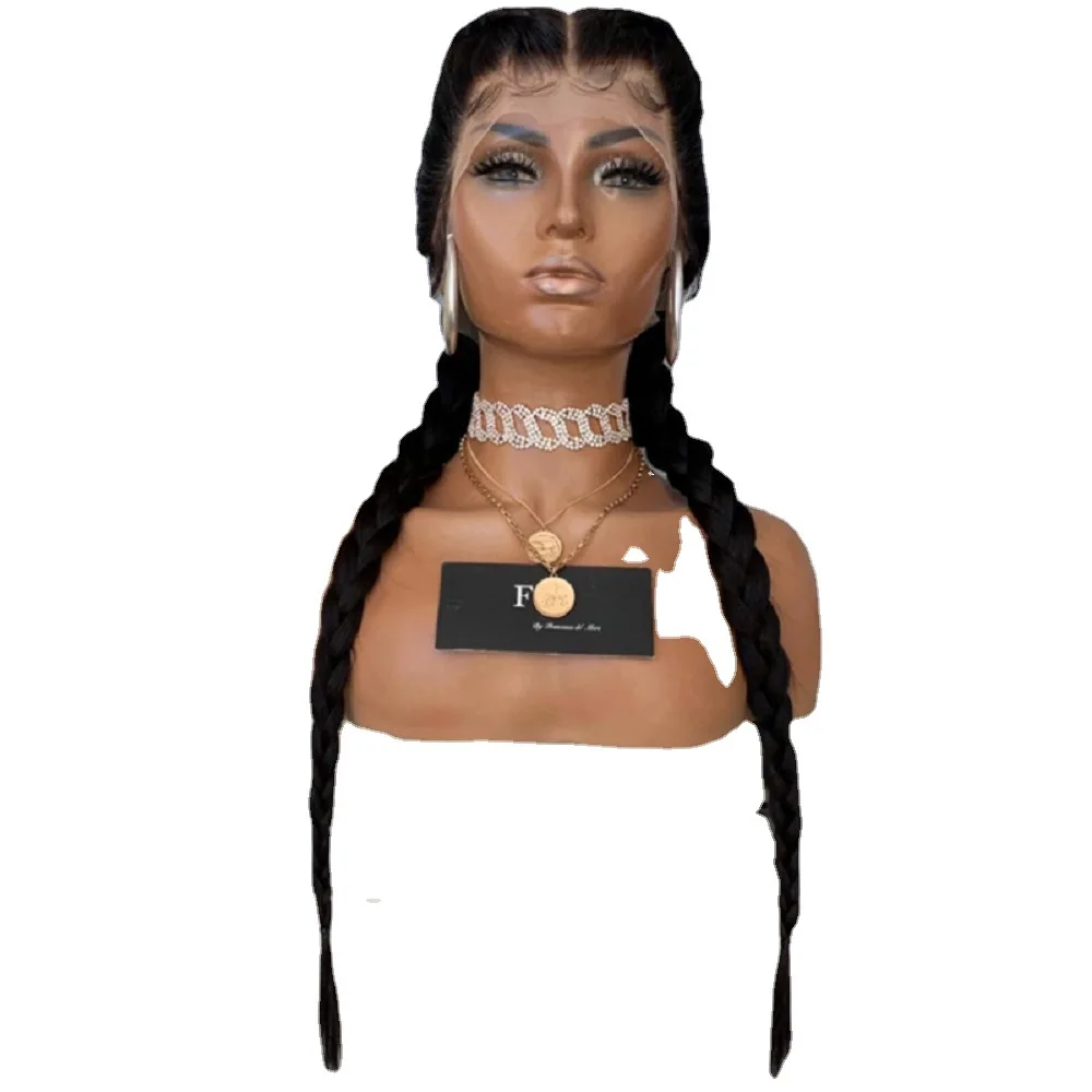 

Dropshipping New Fashion Woman Dutch Braids Wigs Synthetic Hair wigs Braid Black Frontal Lace Wig Chemical Fiber hairpiece