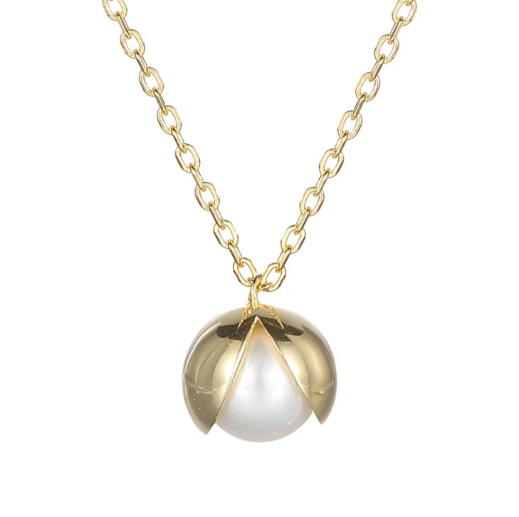 

2020 Simple 925 Silver Pearl Pendant Necklace Handmade Gold Filled Choker Boho Women Jewelry Necklace
