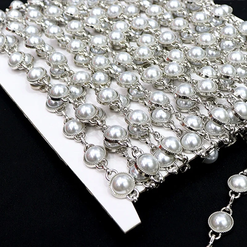 

D043 12mm crystal chain trim crystal hot fix rhinestone crystal tassel pearl chain