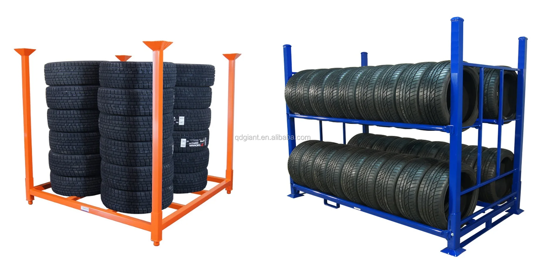 仓库堆垛可调式便携式折叠重型金属钢储物汽车轮胎轮胎架系统支架