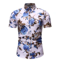

Wholesale Allover Mens Beach Shirt Polyester Short Sleeve Holiday Casual Plus Size Shirts For Man
