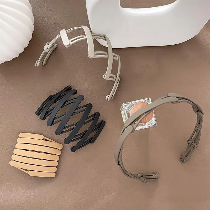 

Plastic Teethed Hair Hoop Portable Collapsible Head Hoop for Travel Make Up Hair Accessories Fashionable Foldable Headband