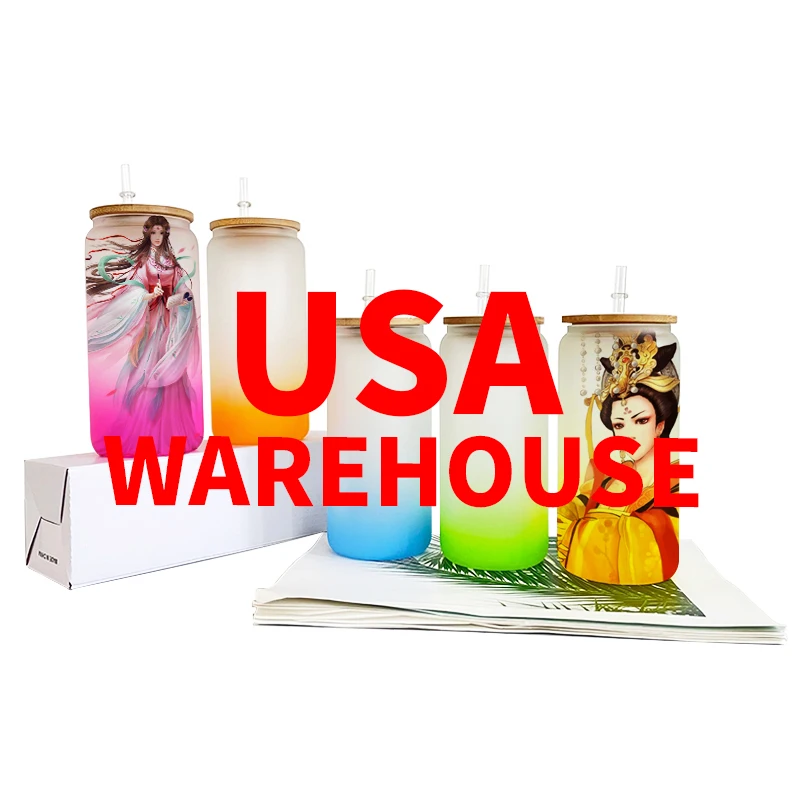 

Dropshipping US warehouse coloured tumbler 20oz gradient ombre beer glass can for White Sublimation Transfer and DIY printing