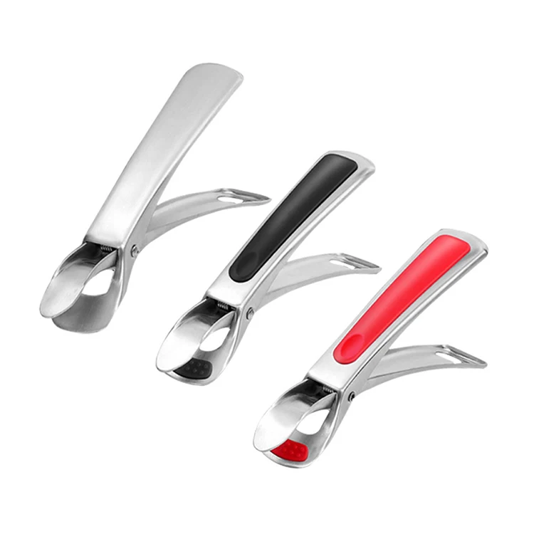 

T113 Hot Bowl Holder Dish Clamp Pot Pan Gripper Clip Kitchen Tool Stainless Steel Hot Dish Plate Bowl Clip Retriever Tongs, Red,black