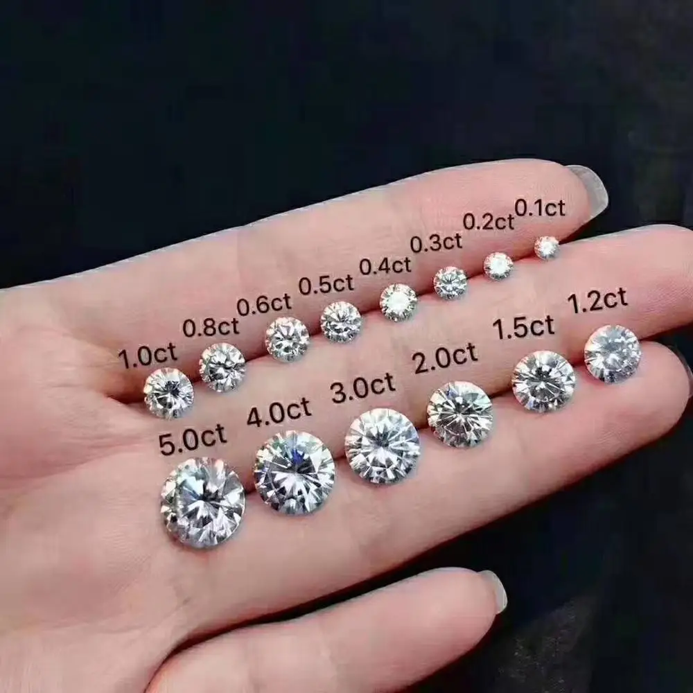 

0.5ct 1 carat 2 carat Piece/Pieces G H color VVS moissanite price per carat