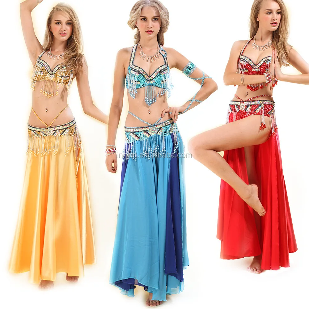 

New Style Belly Dance Costume Wear Bra+Belt 2 pcs /Set Indian Clothes Egypt Style Belly Dance Dancer Accept Any Size 8 Colors