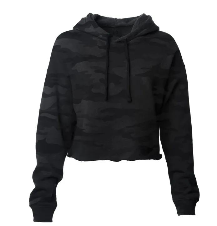 

Custom Logo Hooded Women Full Sleeve Sweatshirt Crop Top Hoodie