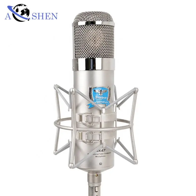 

Alctron Broadcasting voice recording microphone/Portable condenser recording microphone with suitcase, Silver