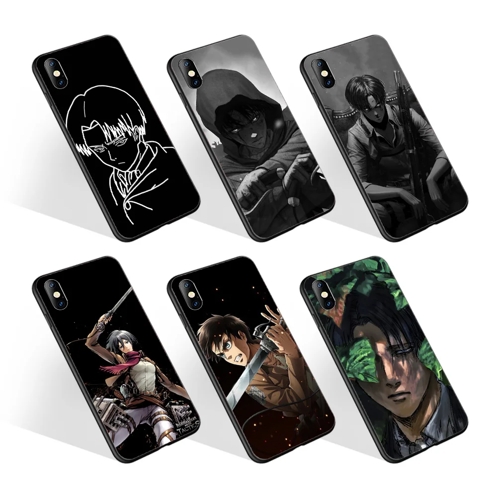 

Thin and light phone case for samsung Note 20 Ultra Attack On Titan Levi Ackerman Anime TPU phone cover for iphone11 12 pro max, Black