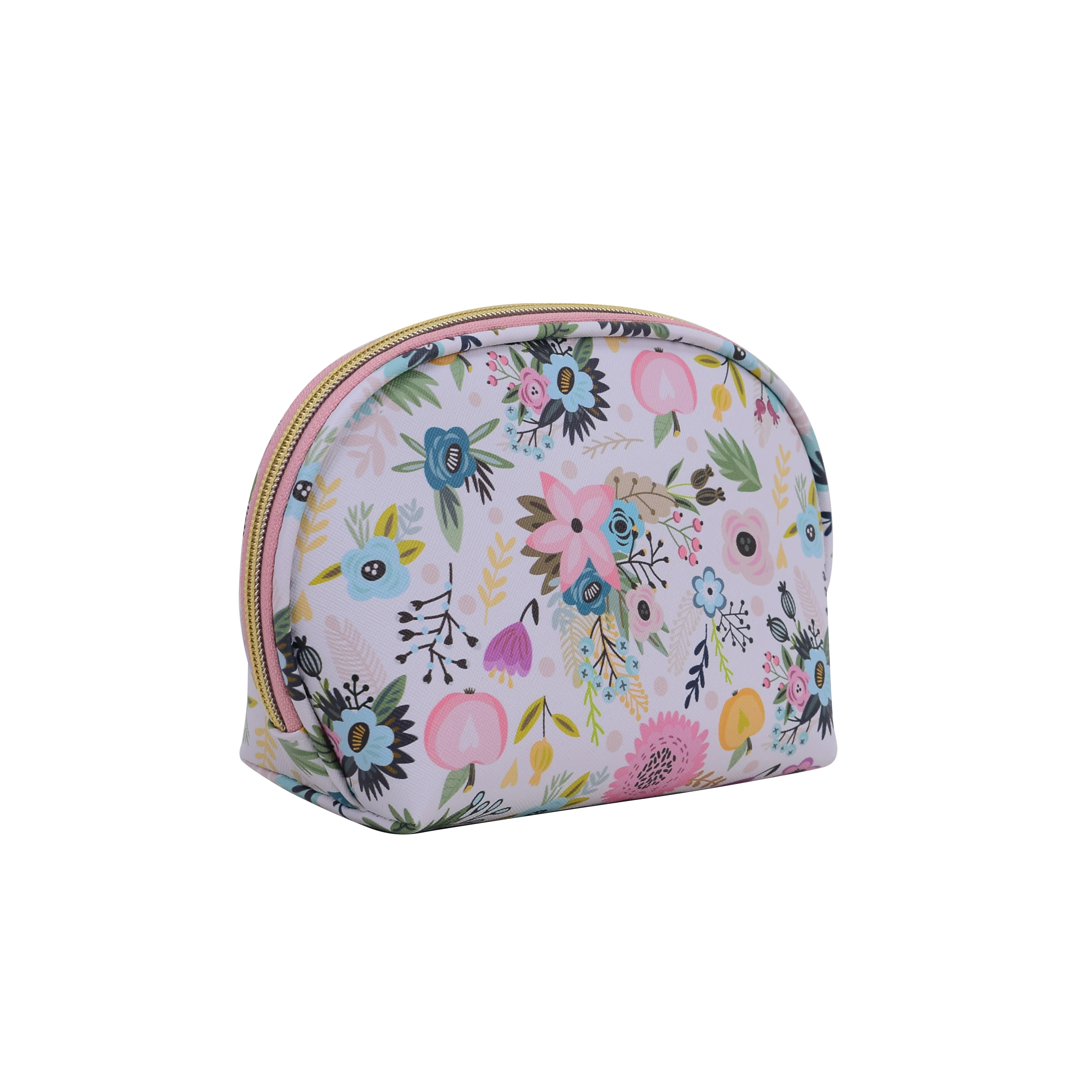 

Dot Printing PU Women Makeup Bag Hot Sale Ladies Zipper Cosmetic Bag Fashion Flower Female Shell Toiletry Storage Bag