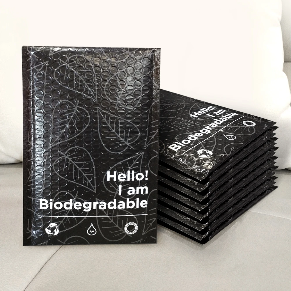 Wholesale 100% Biodegradable 4*7 6*9 Shipping Black Pink Bubble Mailer Padded Envelopes Mailing Packaging Bags With Bubble