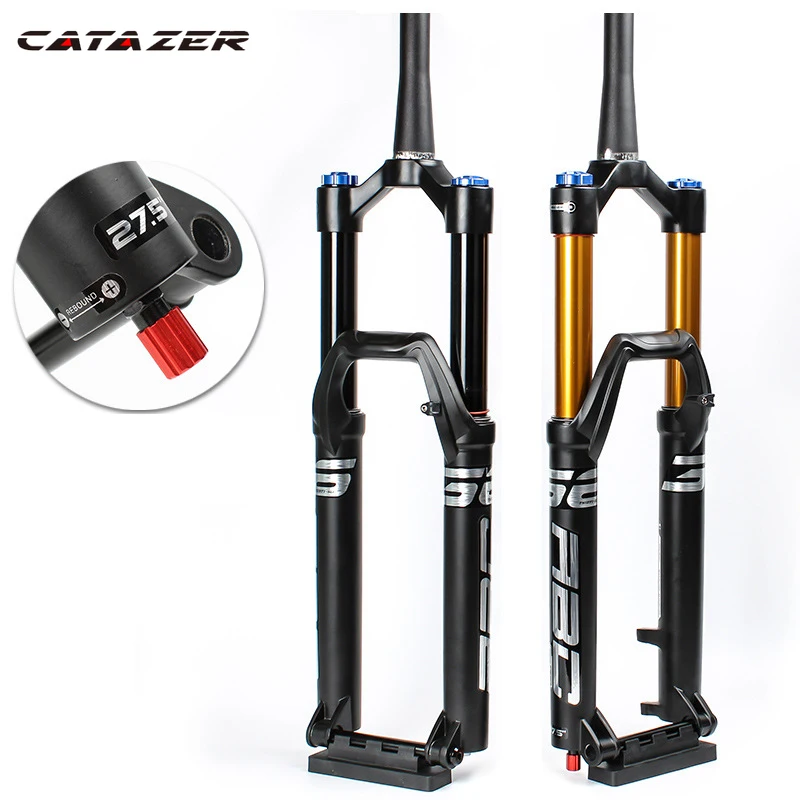 

Catazer 27.5/29inch MTB Bicycle Fork Boost 15*110mm Lock Down Air Pressure Cylinder Axle Fork Travel 160mm Sepension Bike