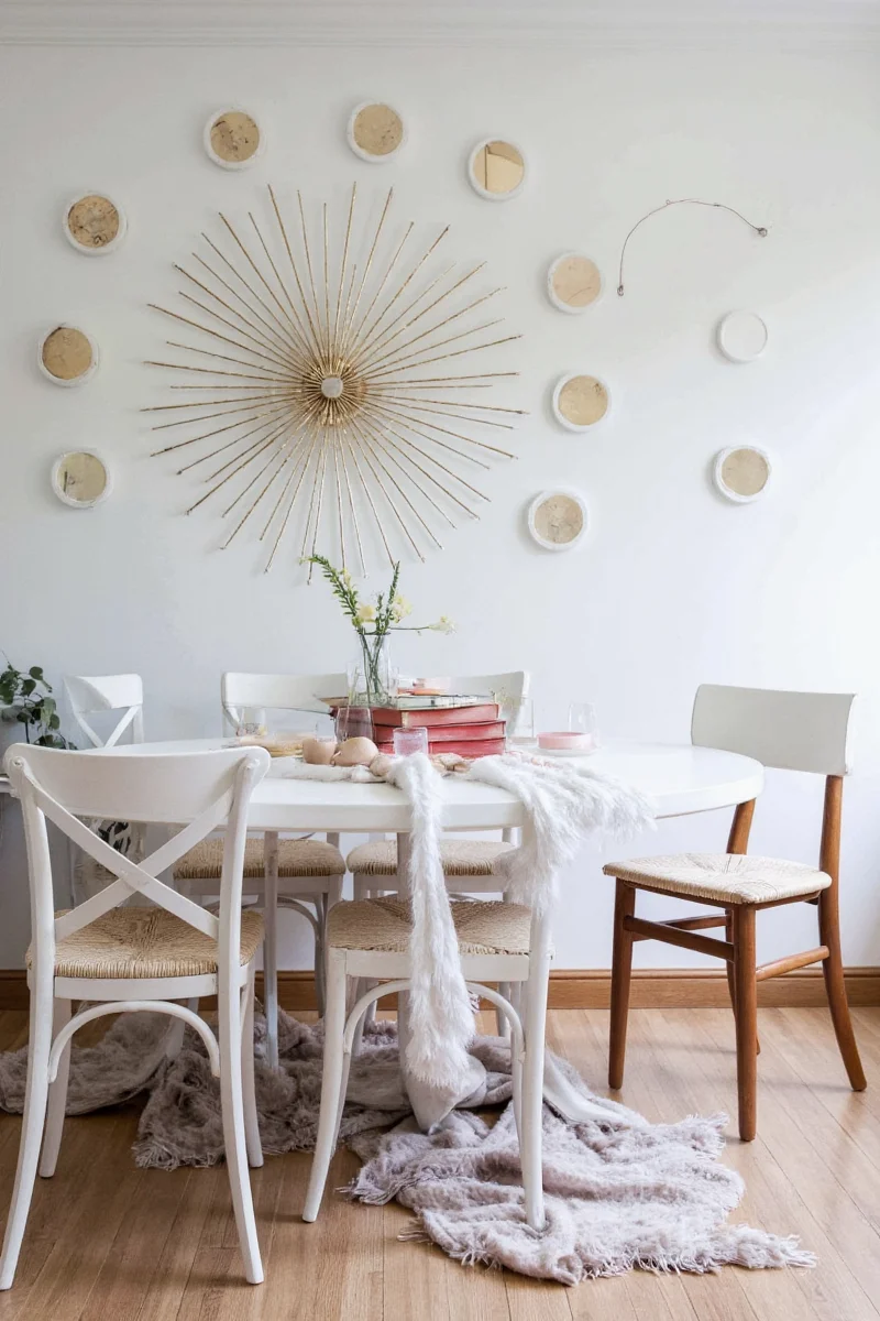 Floating circle shelves in a child