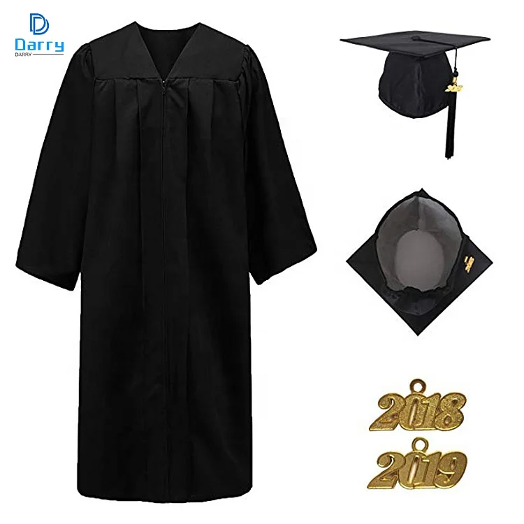 

Manufacture Black Custom Graduation Gown Bachelor Gown, Black white and customer request
