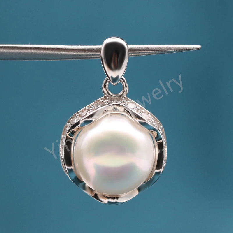 

Fashion 2021 silver necklace 925 sterling fresh water pearl necklace