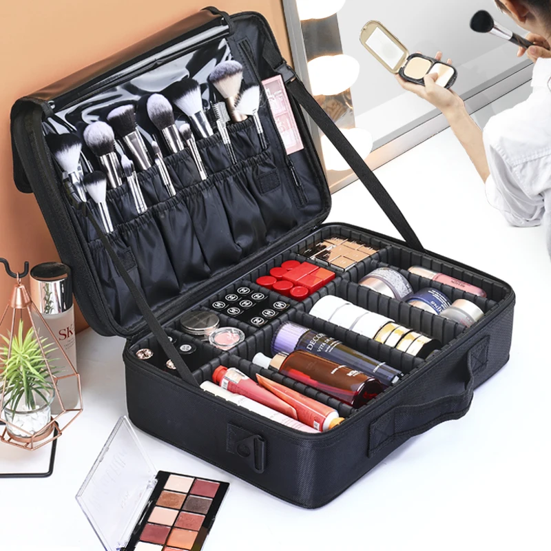 

Artist Beauty Makeup Bag Wholesale Custom Professional Cosmetic Train Case, Black or customized