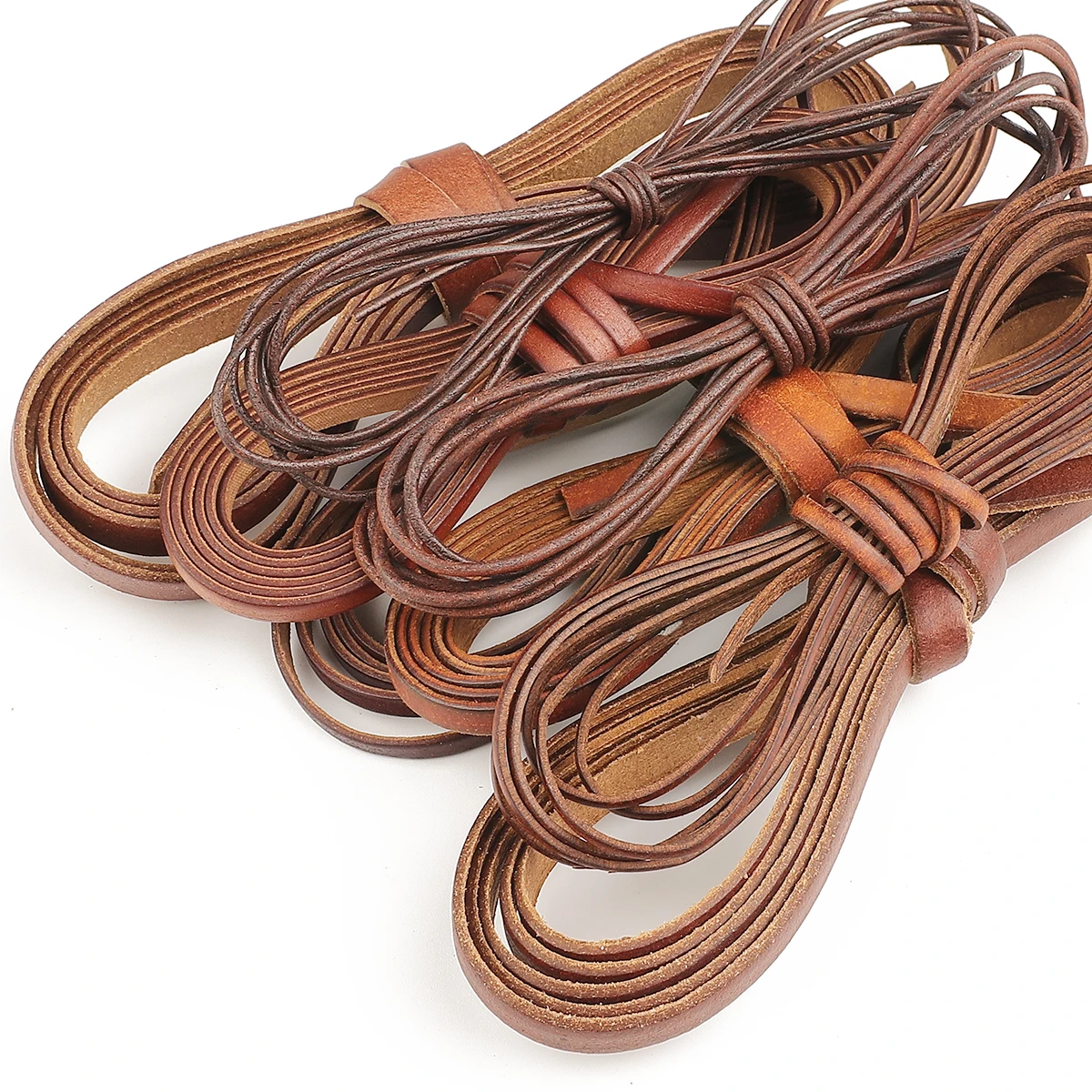 

2m/bag Brown Vintage Round Genuine Leather Rope Cord Beading Cords Jewelry Findings for DIY Necklace Bracelet Crafts making