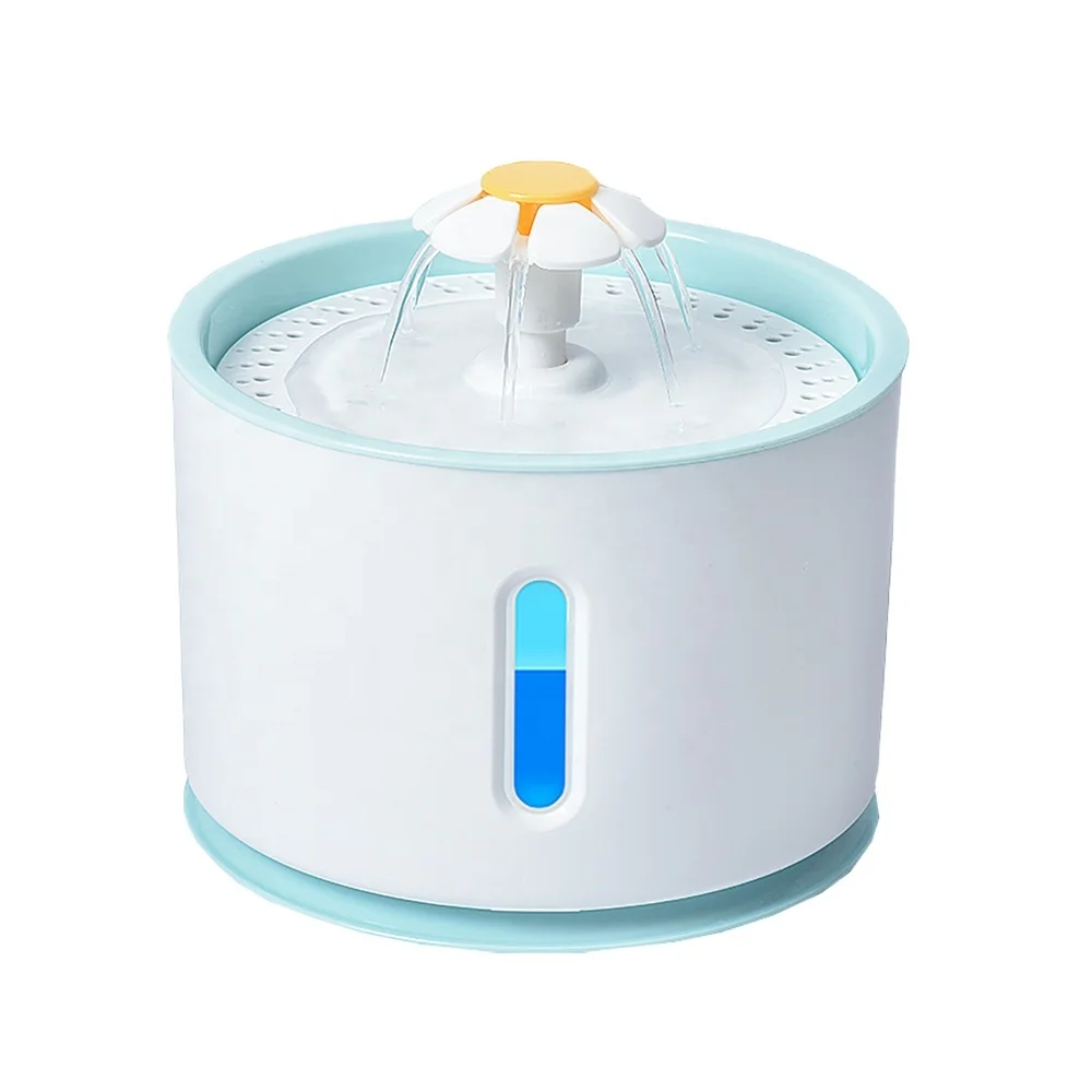 

2020 YONGHE hot and new 2.4L LED round pet water fountain for cats and dogs, White