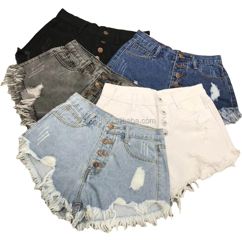 

2020 Fashion Women High-waisted Bull-puncher knickers Waist Denim Jeans Shorts